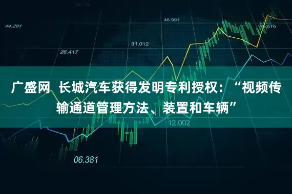 广盛网  长城汽车获得发明专利授权：“视频传输通道管理方法、装置和车辆”